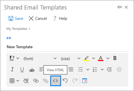 Update template’s HTML code to modify a table.