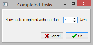 Enter the number of days for showing the finished tasks