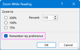 Set a permanent zoom level for the Outlook Reading Pane.