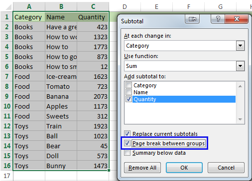 set page breaks in excel for mac