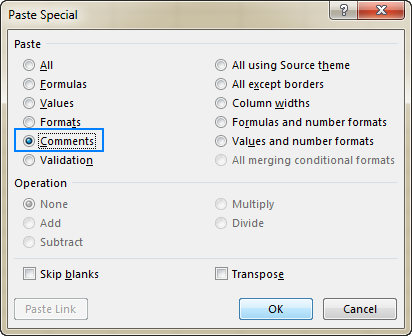 Excel Paste Special Shortcuts To Copy Values Comments Column Width Etc