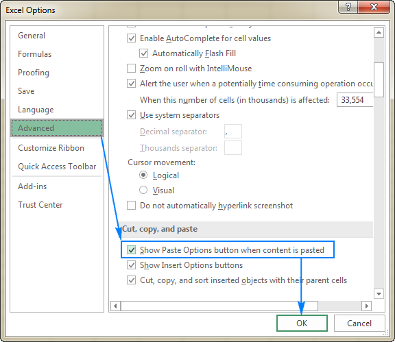 microsoft word paste options missing