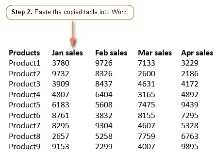 Paste the table into a Word document.