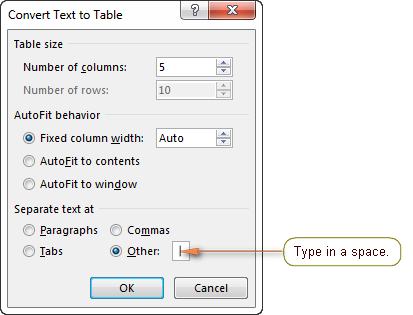 Another way to convert the text data into a table