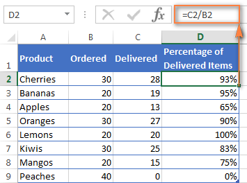 How to calculate percentage in Excel – percent formula examples