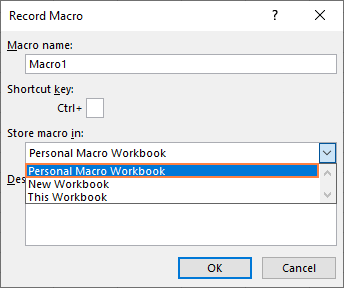 Creating Personal Macro Workbook