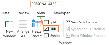 Hide Personal.xlsb to prevent it from opening.