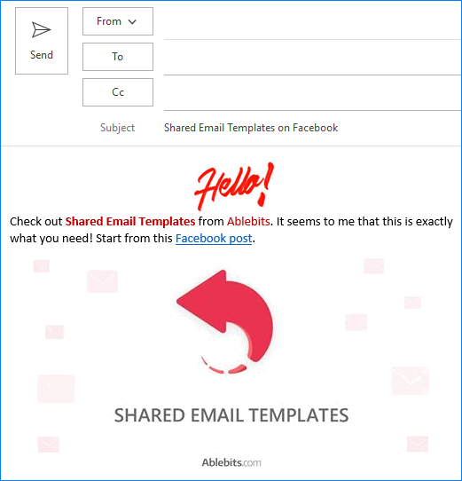 An email with two differently added pictures
