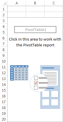 A blank Pivot Table is created.