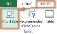 Creating a pivot table in Excel