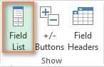 Click the Field List button on the ribbon to make the pivot table pane to show up.