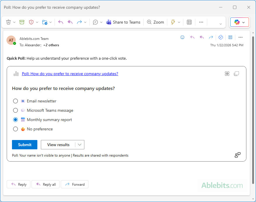 Outlook poll