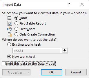 Import data from Power Query to Excel.