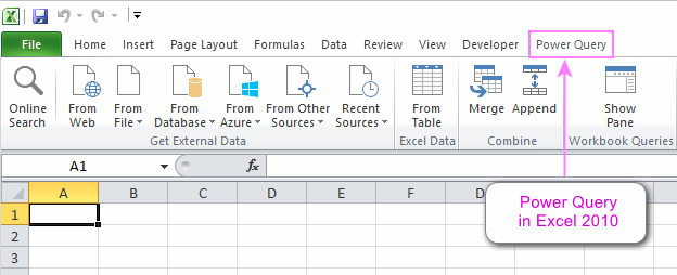 Add Power Query to Excel 2010 or 2013.