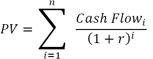 Present value formula for a series of cash flows