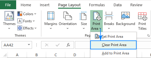 how do you set print area in excel for mac