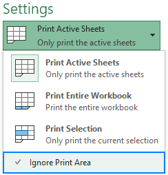 Ignore print area in Excel.