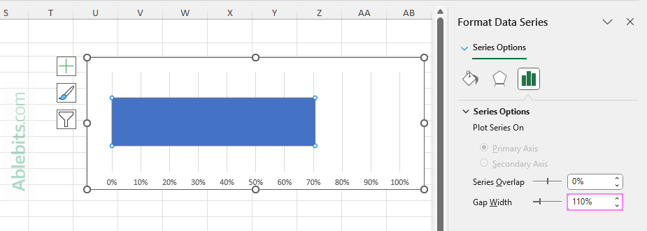 Make the progress bar thicker or narrower.
