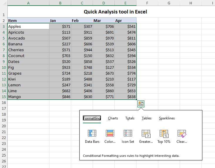 Quick Analysis Tool In Excel Where To Find And How To Use