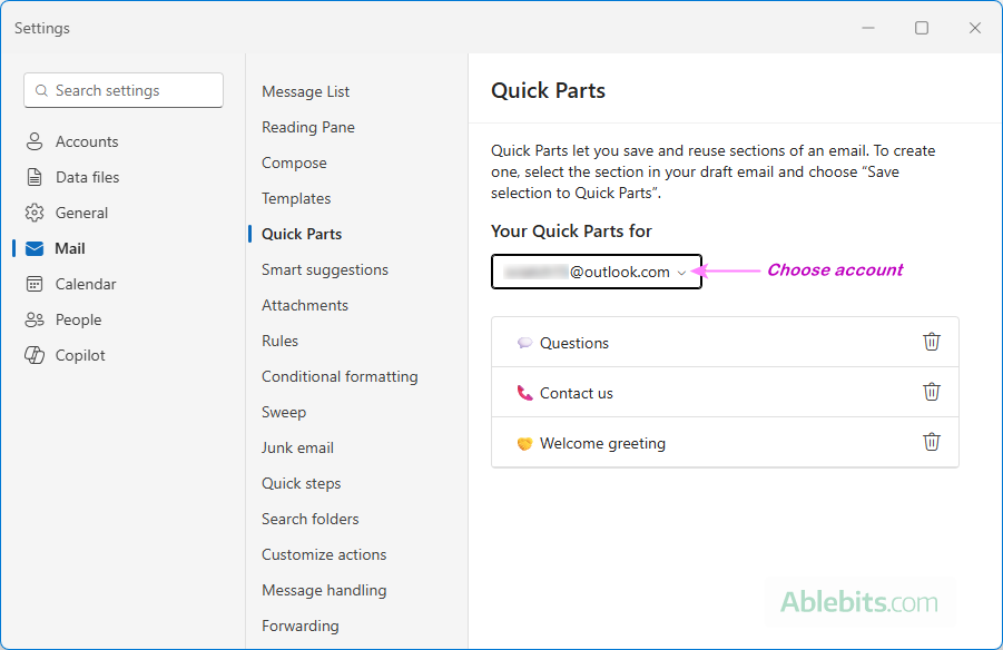 Check which email account you are using.