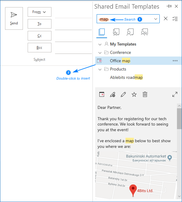 shortcut key for scrolling up and down inbox in outlook for mac