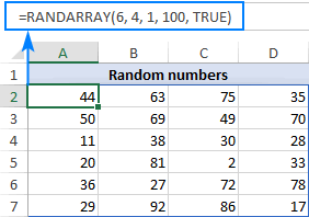 A formula to generate random numbers between two numbers