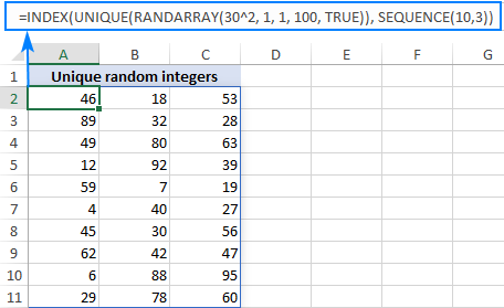 Generating a range of non-repeating random integers