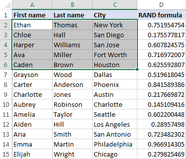 random name generator excel