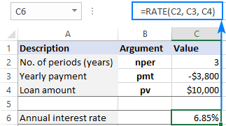 abrigo al menos Aburrido Using RATE function in Excel to calculate interest rate