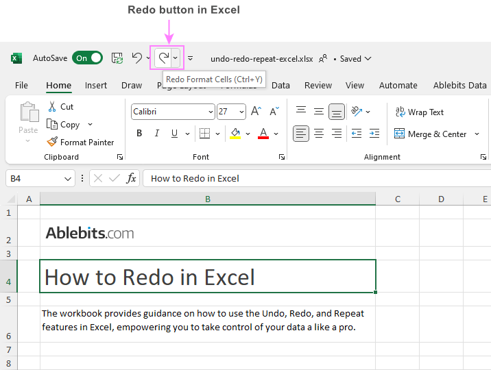 How to redo in Excel: comprehensive guide