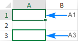 Excel cell reference