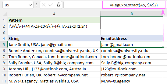 Regex to extract email address from string