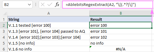 Regex Extract function for Excel