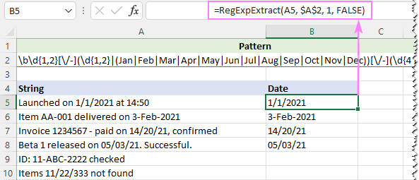 Regular expression to extract date from string