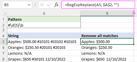 Removing all matches