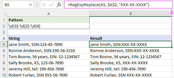 Regex to replace string matching a given pattern