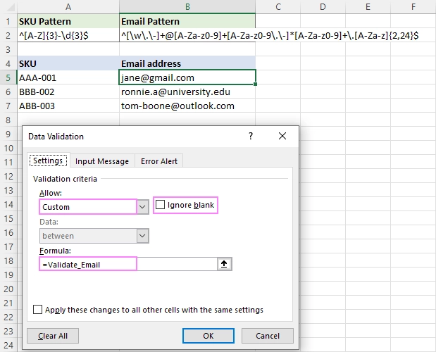How To Validate Email Addresses In Excel Using Regular Expressions 90552 Hot Sex Picture 8248