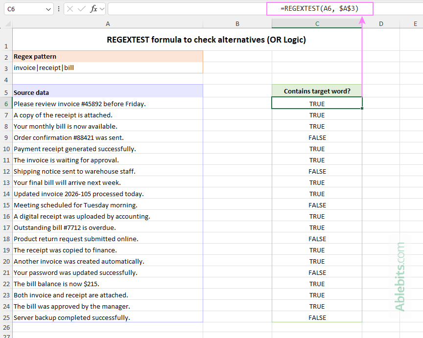 Use a REGEXTEST formula with OR logic to check alternatives.