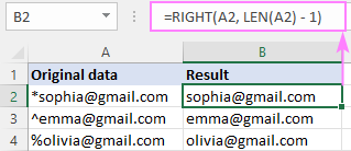 Excel: Remove first or last characters (from left or right)