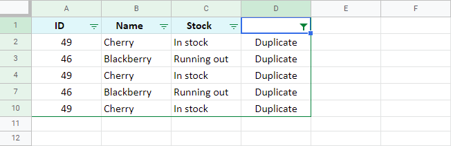 Filter your data by the status column.