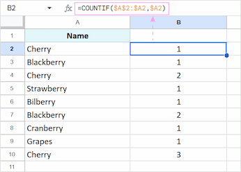 Tracking the order of occurrences for each item