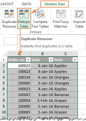 How to remove duplicates in Excel