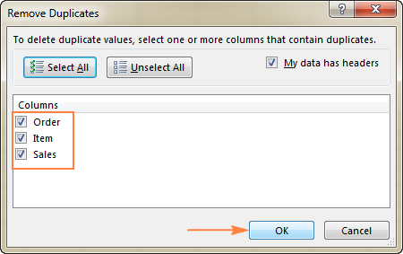 excel formula to remove duplicates from a column