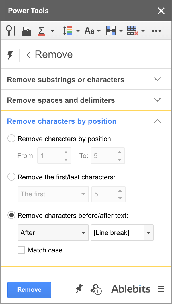 Remove characters by position using Power Tools.