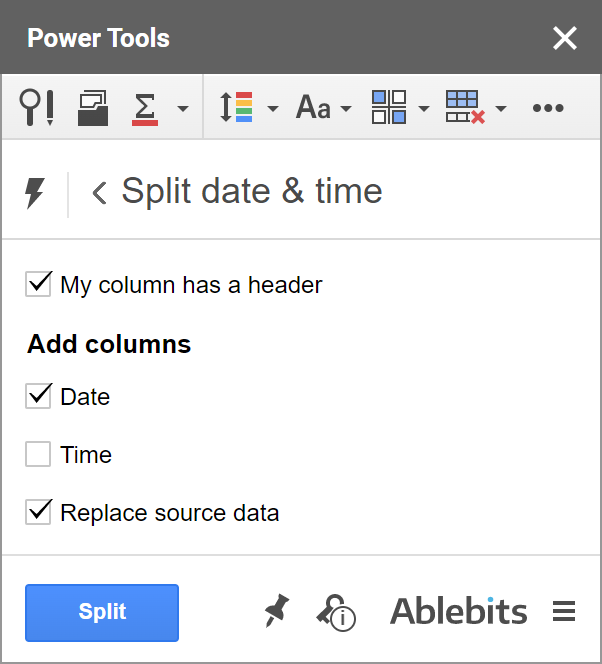 Split Date & Time for Google Sheets to remove time from timestamps.