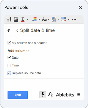 Split Date & Time for Google Sheets to remove time from timestamps. Split Date & Time for Google Sheets to remove time from timestamps.