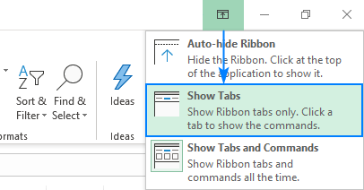 lost tool bar on excel