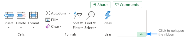 Hide ribbon in Excel