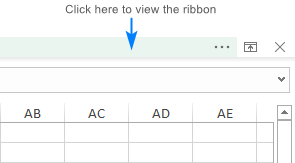 ribbon does not show on excel for mac