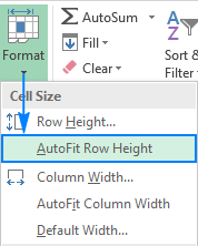 row auto height format how row height: and change Excel AutoFit to